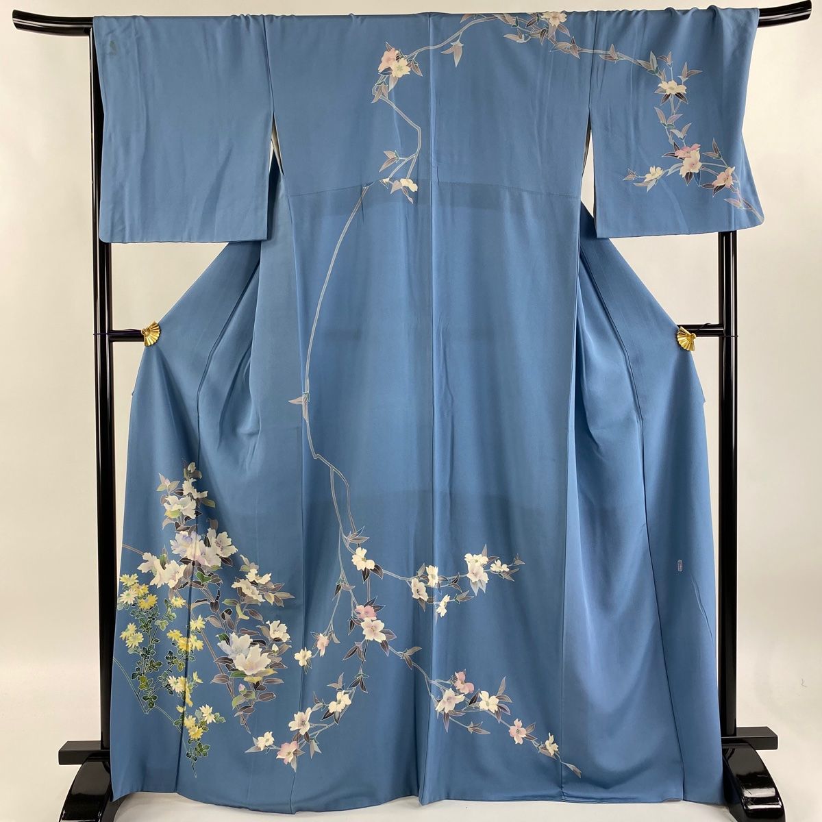 ＊rin＊付下げ訪問着 正絹 作家物 落款あり 枝垂れ木 身幅ゆったり美品 訪問着