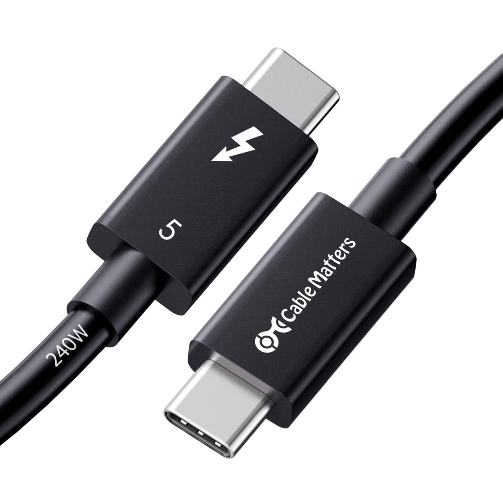 【新着商品】5ケーブル（ブラック） - Thunderbolt 1m 【Intel認定】最大120Gbps帯域幅ブースト＆240W充電対応80Gbps Thunderbolt Matters 4、USB Cable 4、USB-C対応