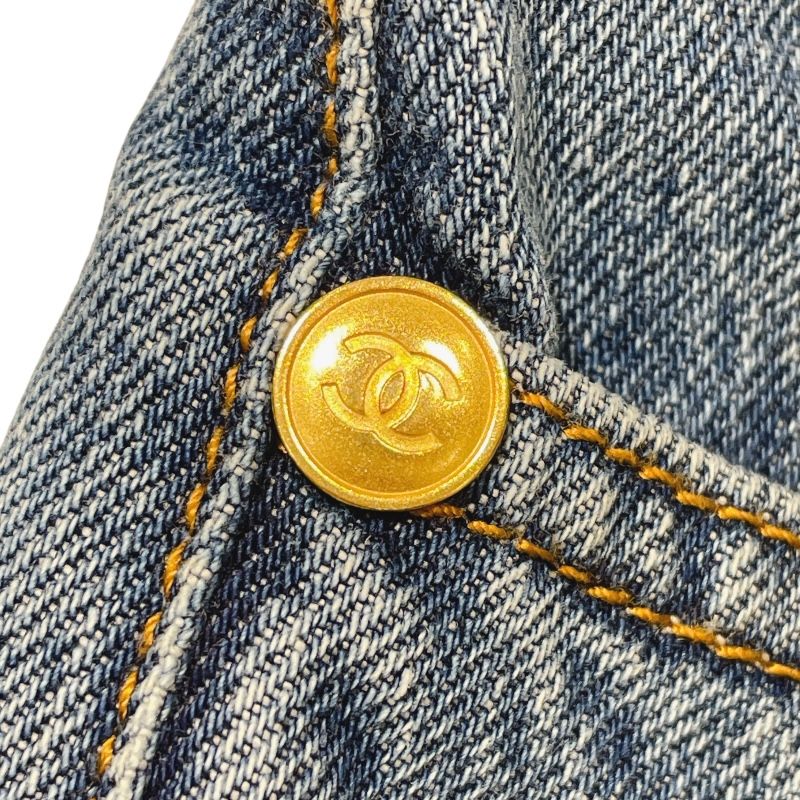 CHANEL デニムパンツ ビジューデザイン CHANEL シャネル グラデーションワイドデニムパンツ
