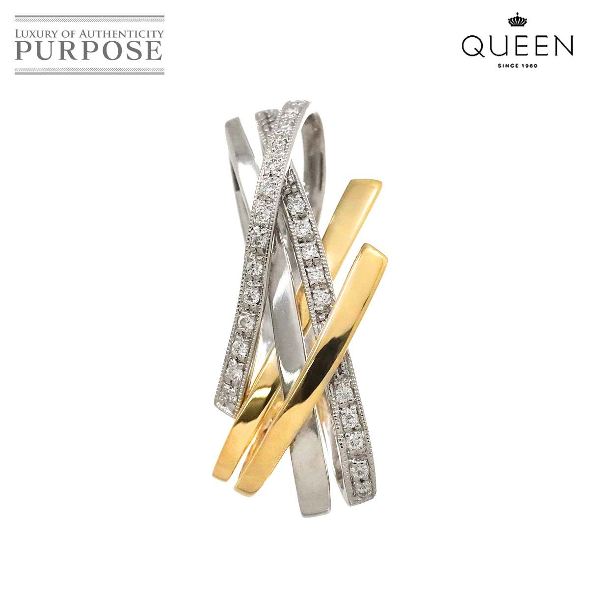 k18 ダイヤ　ペンダントトップ クィーン Queen ダイヤ 0.16ct ペンダント トップ K18 YG WG