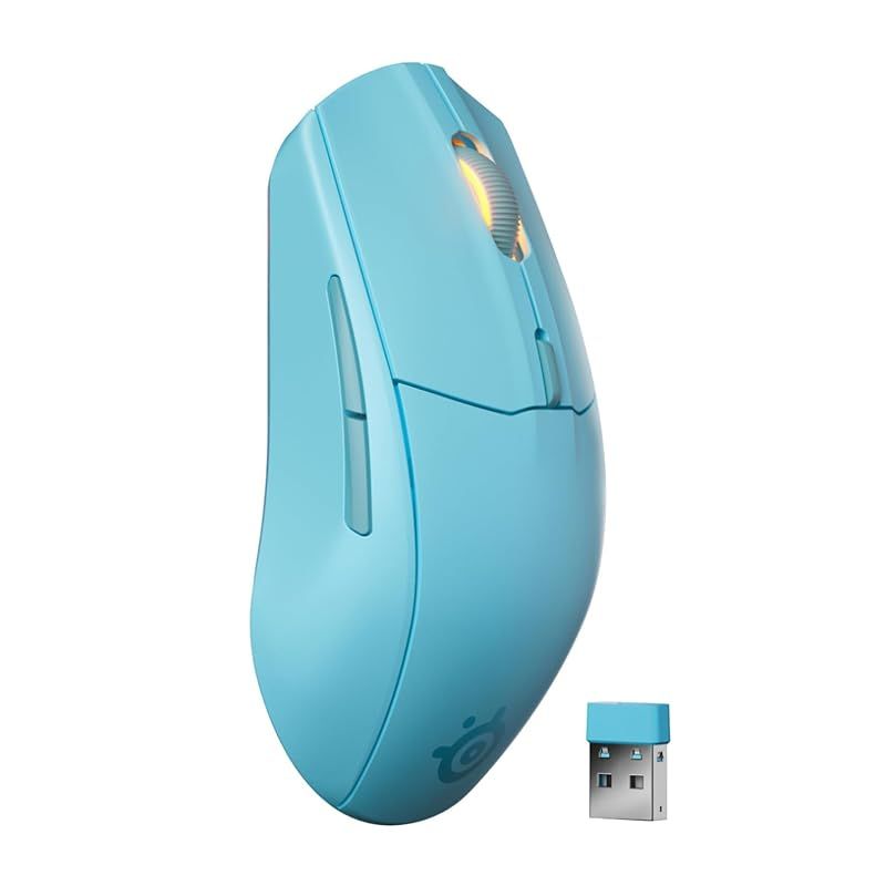 SteelSeries ゲーミングマウス 無線 ワイヤレス 2.4Ghz|Bluetooth対応 軽量 低遅延 1.9ms 高耐久 18 000DPI メカニカルスイッチ 絡まり防止 PTFE テフロン ソール Rival 3 WL Gen 2 62526 ア