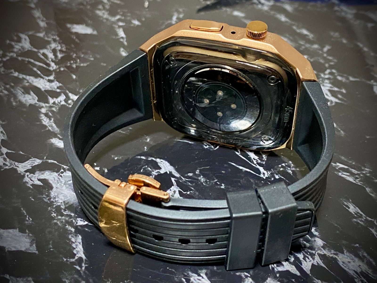 45mm  apple watch7 8 メタル ラバーベルト カスタム 金属 45mm apple watch7、8 メタル ラバーベルト カスタム 金属 2025