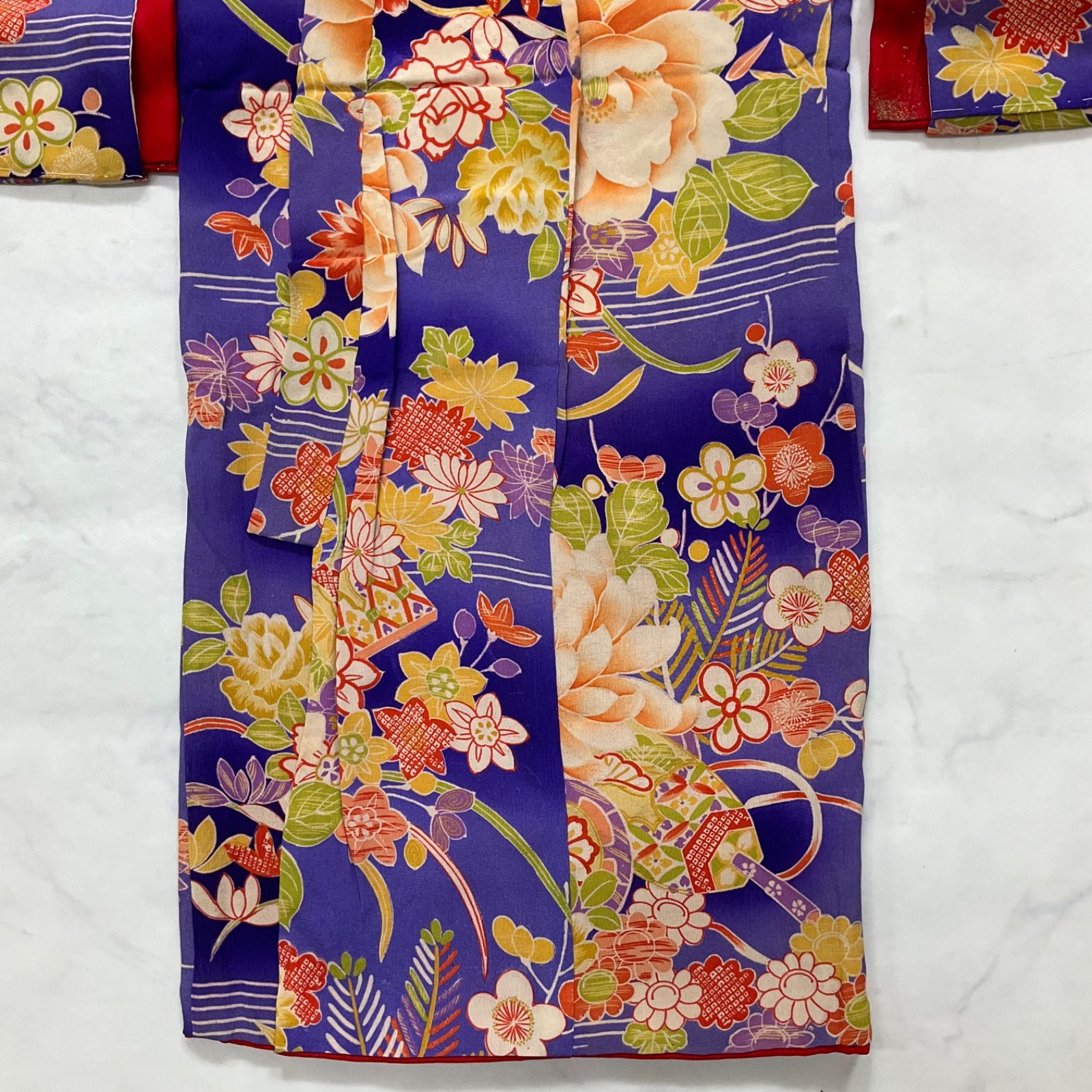 ◇kimono+one◇美品◇3歳くらい用◇アンティーク子供着物◇錦紗縮緬◇女の子◇七五三◇裄45肩丈94◇七五三お詣り女の子着物こどものひお正月卒業式十三詣り◇G90  - メルカリ