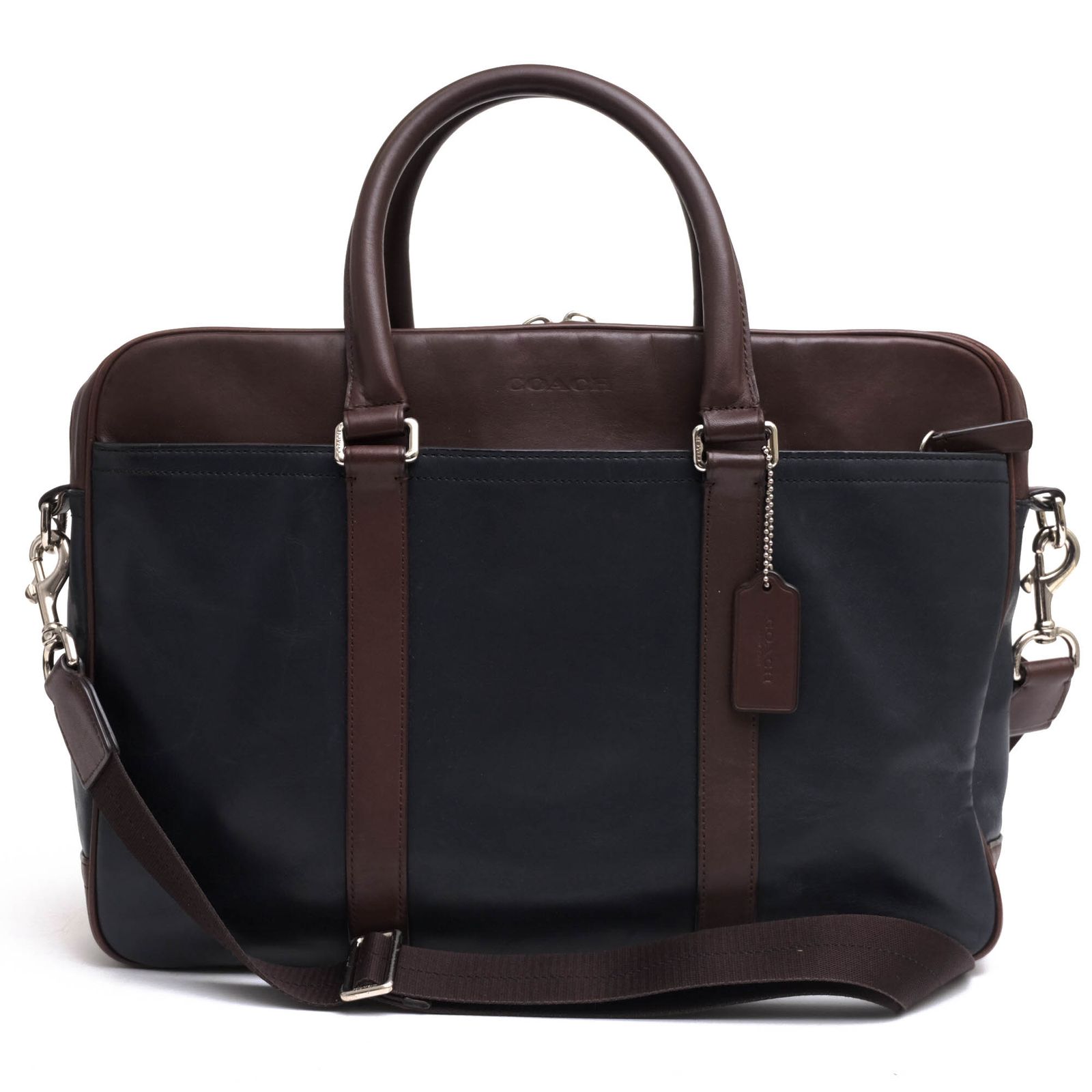 コーチ／COACH バッグ ブリーフケース ビジネスバッグ 鞄 ビジネス メンズ 男性 男性用レザー 革 本革 ネイビー 紺  F71066 LEXINGTON ZIP TOP BRIEF レキシントン ジップトップ ブリーフ 2WAY ショルダーバッグ