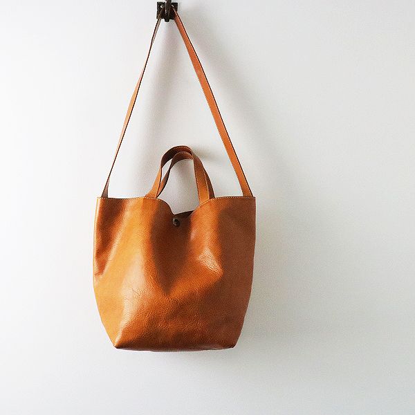 genten ゲンテン 2WAY レザー ショルダーバッグ /ブラウン系