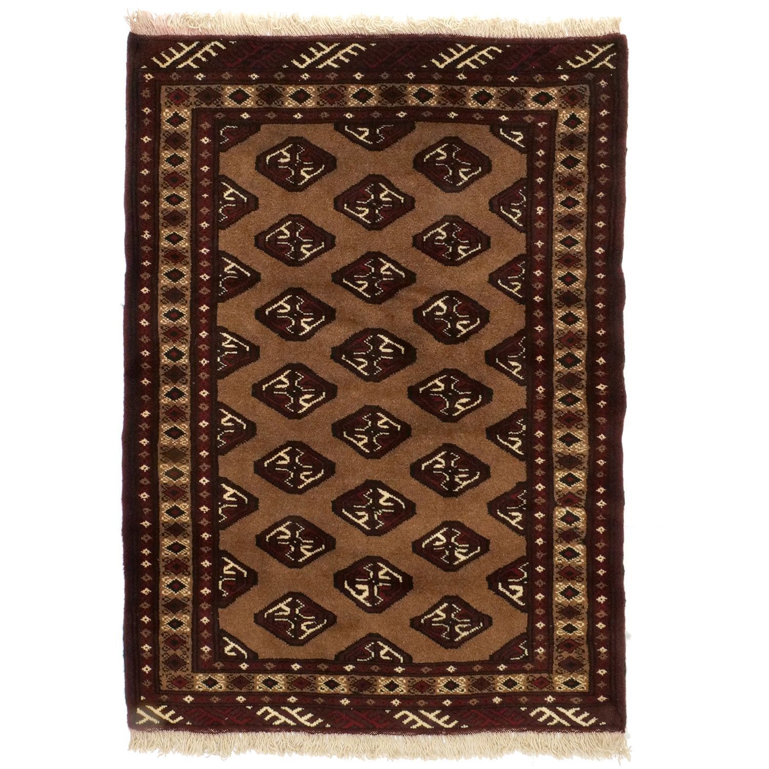 トルクメン 1990年代 1250×900mm テケギュル文様 ヴィンテージラグ専門