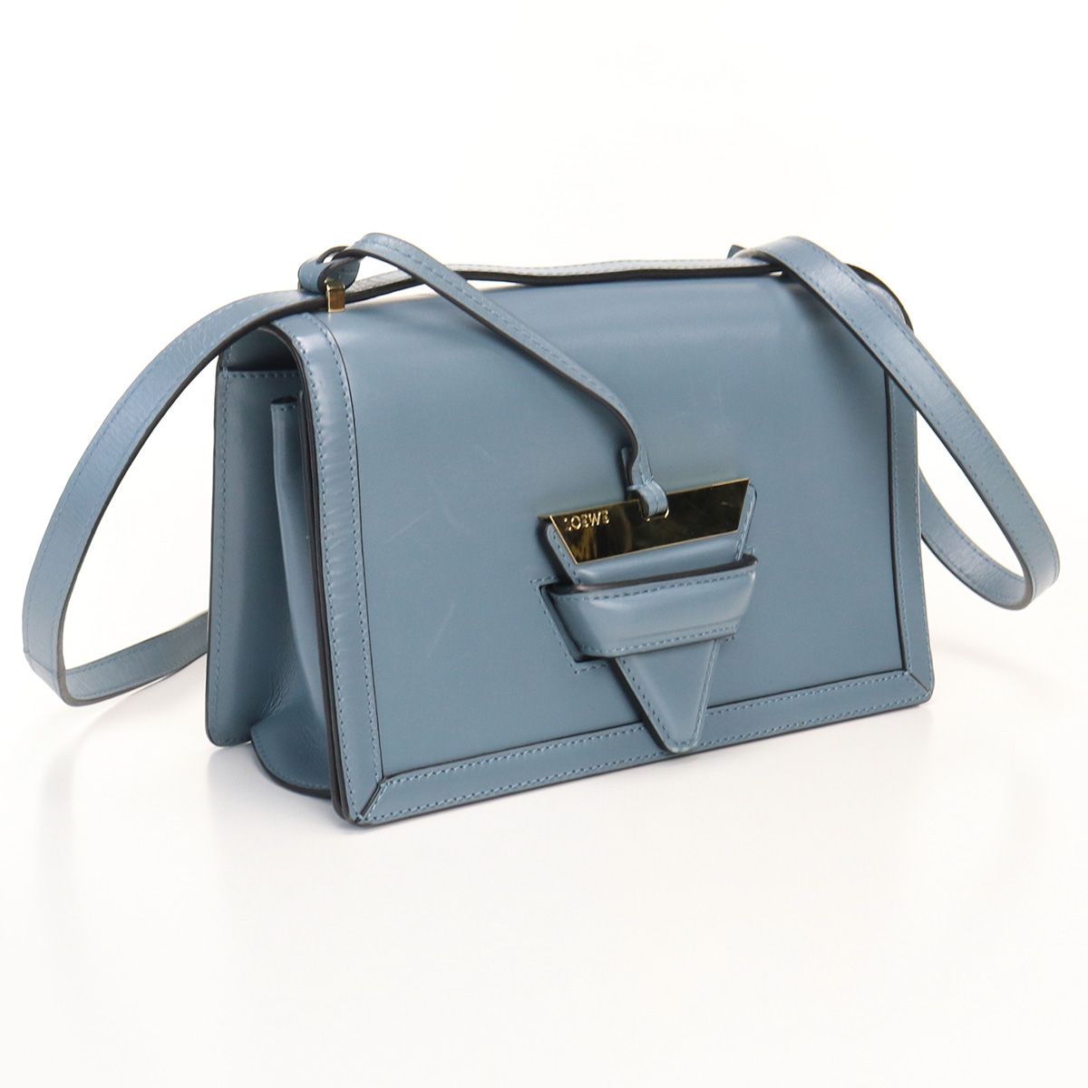ロエベ LOEWE バルセロナ ショルダーバッグ バッグ レザー レディース ブルー系 302.74.M15 【中古】 LOEWE - ロエベ LOEWE バルセロナ ハンドバッグ バッグ レザー