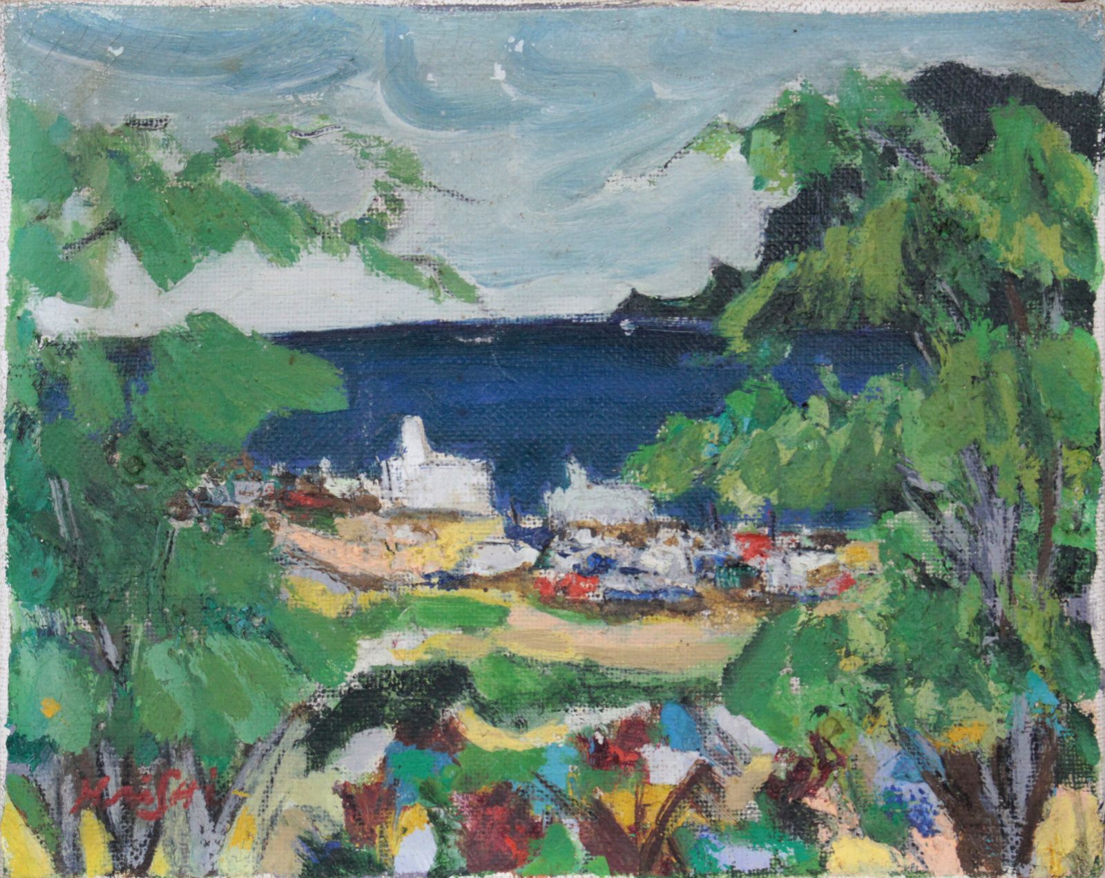 作家不明『外国風景』油彩画【真作保証】 絵画 作家不明『外国風景』油彩画【真作保証】 絵画