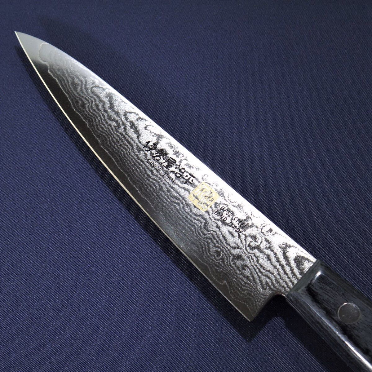 ペティナイフ 120mm ダマスカス ステンレス V金10号 八角柄 片山