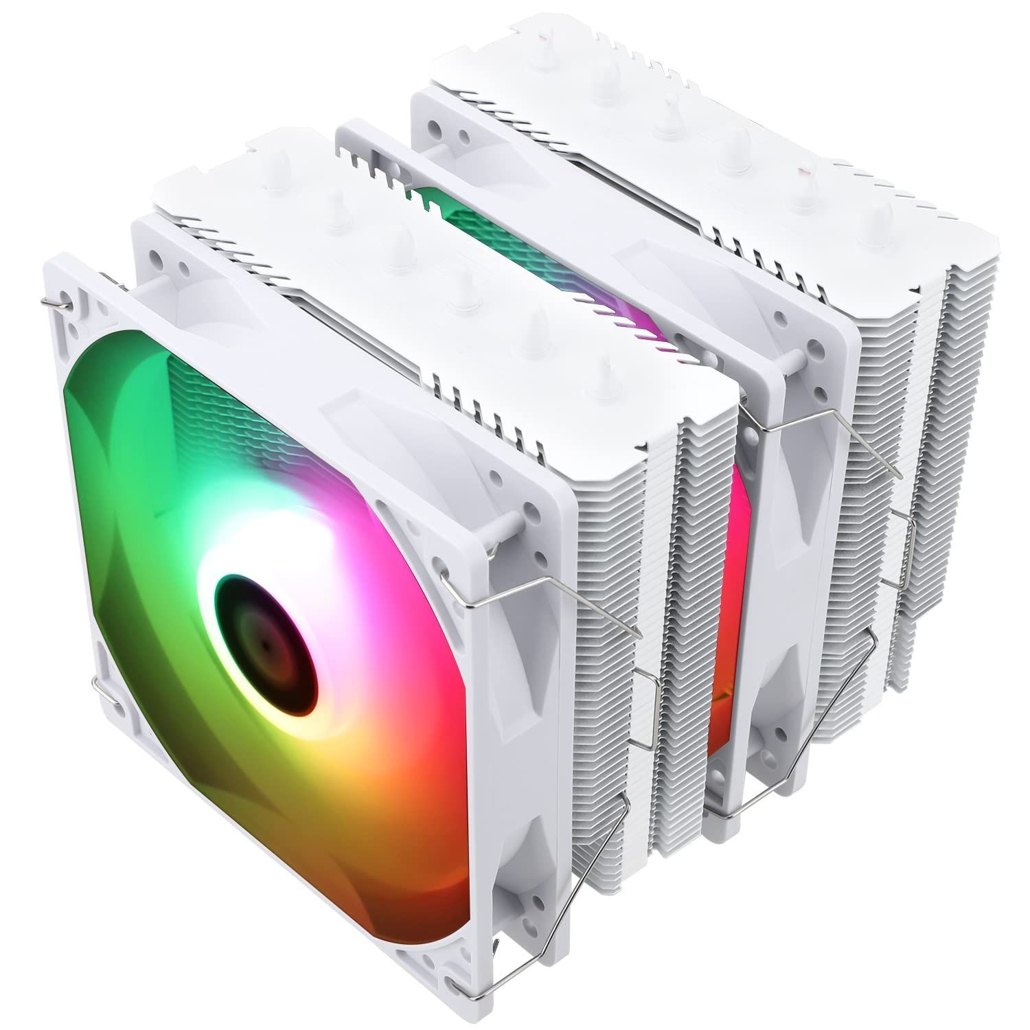 【数量限定】ARGBホワイトCPUエアクーラー、PA120 SE WHITE WHITE ARGBホワイト、6本のホットパイプCPUヒートシンク、ダブル120 SE mm TL-C12CW-S 120 PWMファン、アルミニウム製ヒートシンクカバー、AGHP技