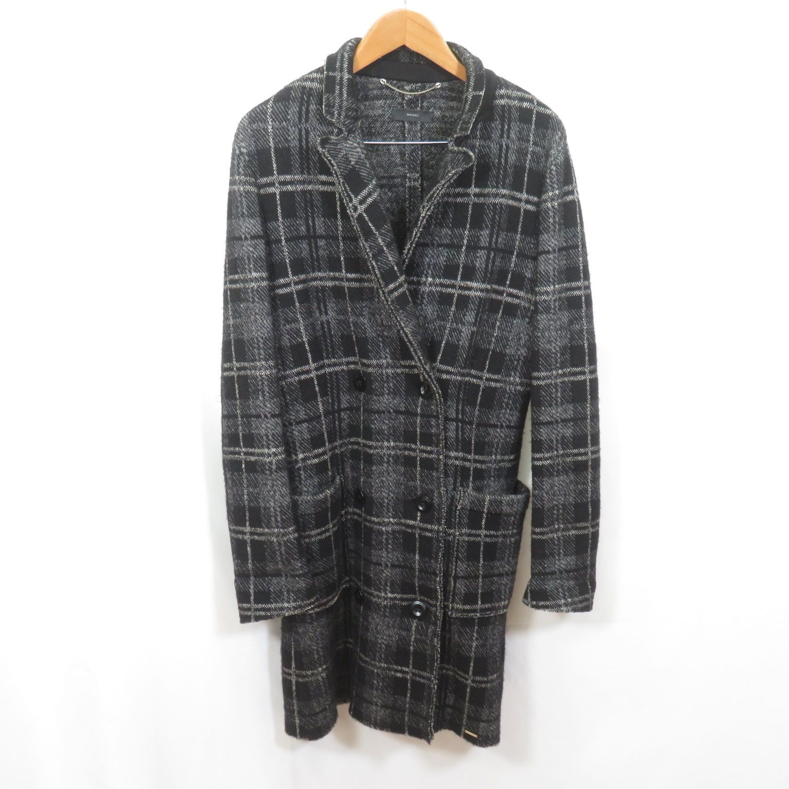 DIESEL ウールニット ダブル チェスターコート ?DIESEL ウールニット 