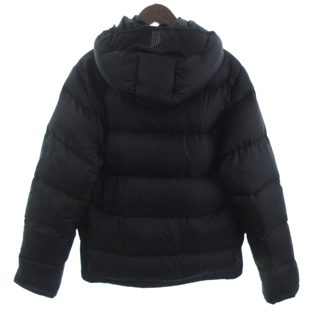 エンポリオアルマーニ EMPORIO ARMANI EA7 ダウンジャケット ブルゾン フルジップ フード ナイロン ワインポイント 黒 ブラック L