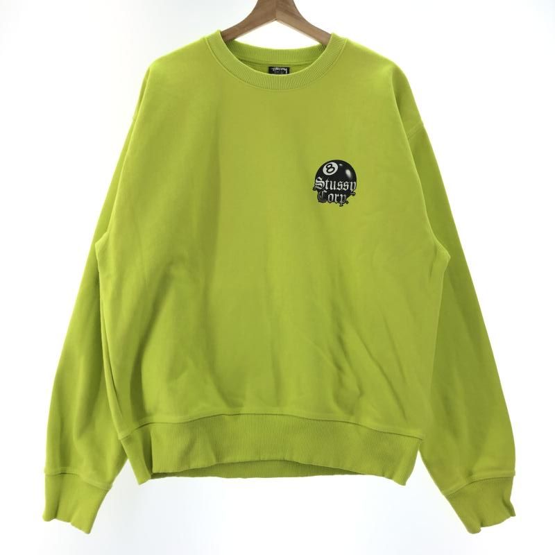 【】STUSSY 8 Ball Corp スウェット L 1914868 ライム ステューシー[10]