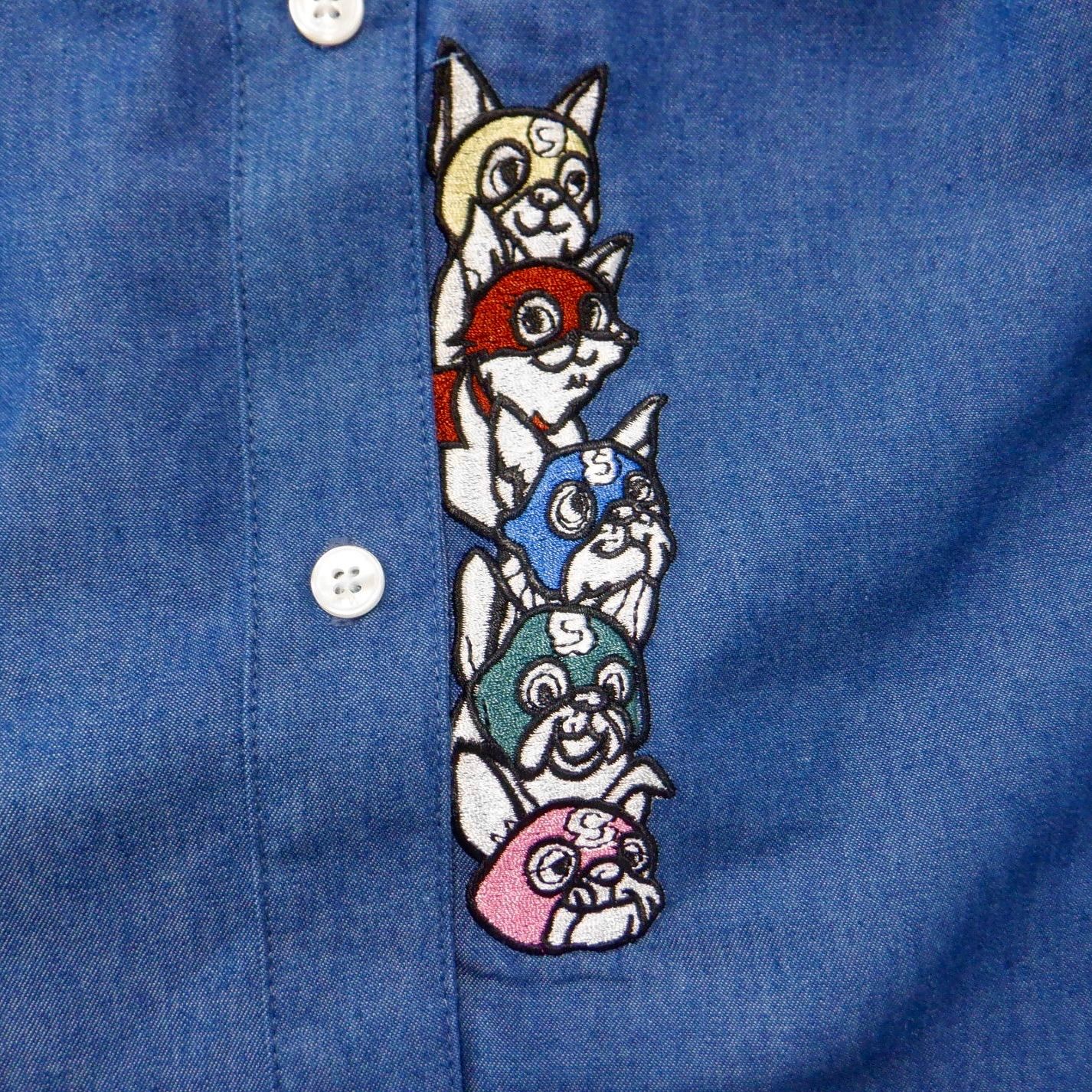 ゴエもん ScoLar スカラー 143658 ヒーローネコ＆ドッグの刺繍入り ノー