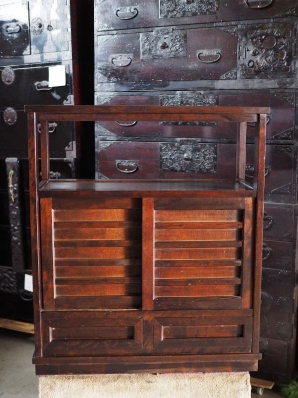 北海道民芸家具 高山式飾り棚 昭和中期 古録展 品番S10808