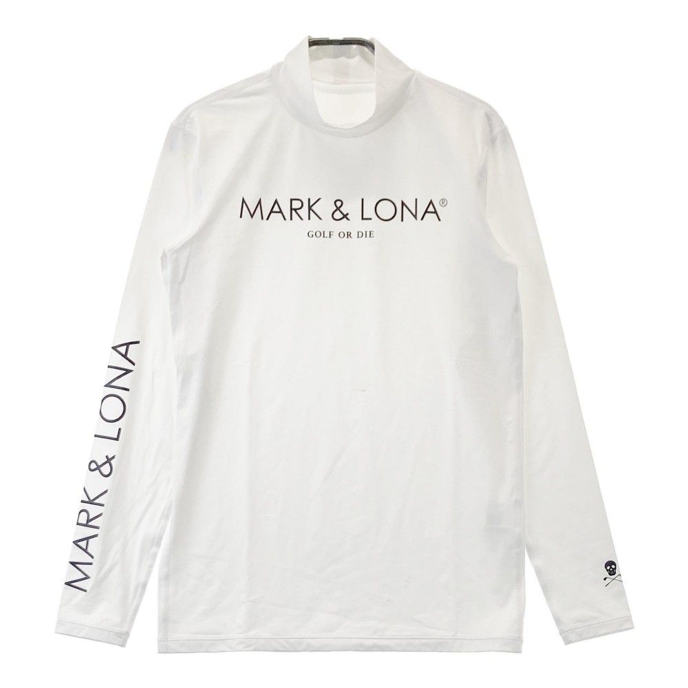 サイズ：46 MARKu0026LONA マークアンドロナ  ハイネック 長袖Tシャツ ラバーロゴ  ホワイト系 [240101383438]# ゴルフウェア メンズ ストスト