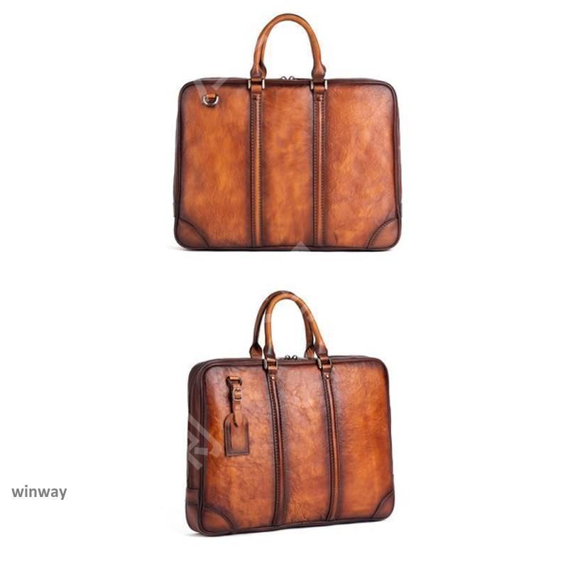 本革 高級牛革　メンズ　ビジネスバッグ　ブリーフケース　書類かばん　ショルダーバッグ　ハンドバッグ　ブラウン 新品登場 高級本革 牛革 メンズバッグ ブリーフケース ビジネスバッグ