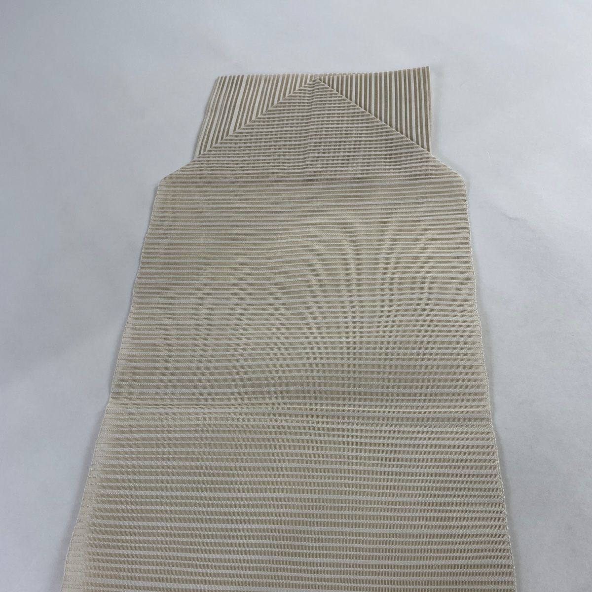名古屋帯 美品 優品 八寸名古屋帯 松葉仕立て 夏帯 幾何学 金銀糸 クリーム 正絹 【中古】 - メルカリShops