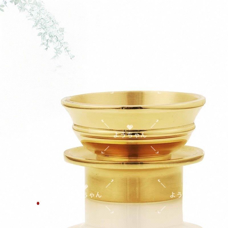 仏教・密教法器　洒水器　塗香器　新品未使用品 密教 法具 寺院用仏具」洒水器、塗香器二器セット 真鍮製