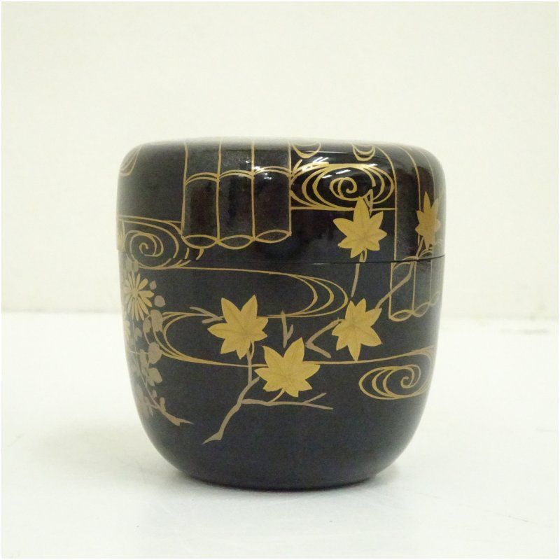 茶道具　加賀蒔絵　中村恭蔵作　中棗　共箱　V　R6953 Amazon.co.jp: 真作保証中村恭蔵和歌面中次棗共箱加賀蒔絵師
