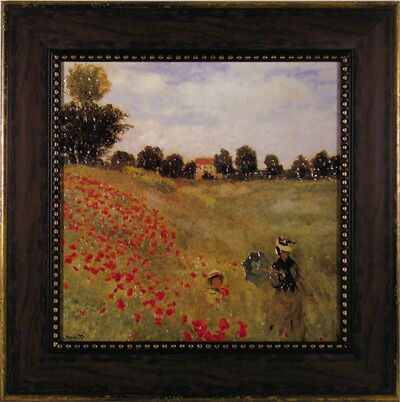 肉質油絵 横 乗鞍高原 額装仕上げ品 東郷青児