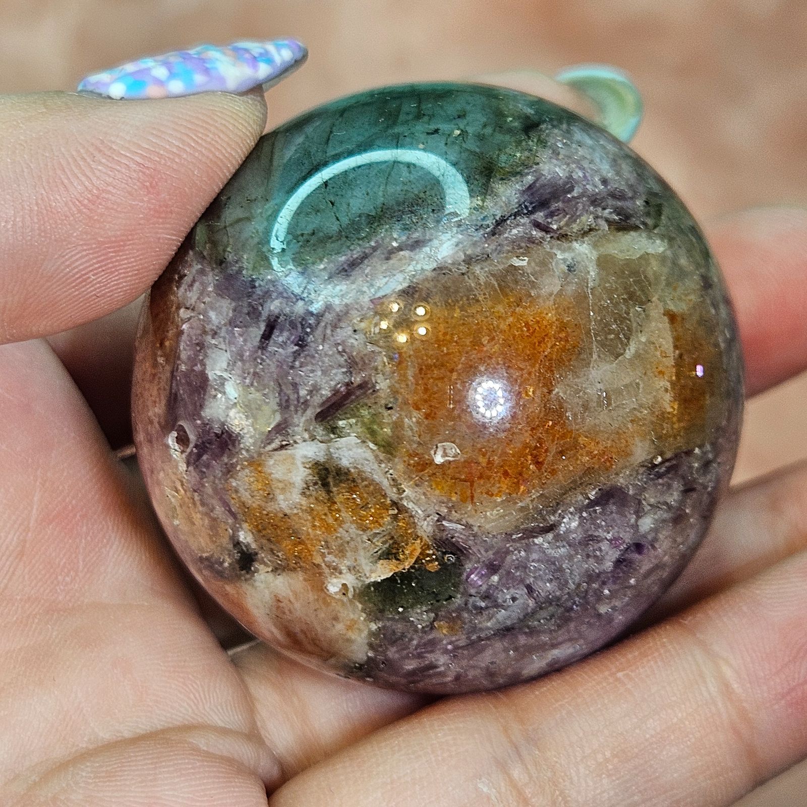 共生サンストーンスペシャル スフィアサンストーン　レピドライト　アマゾナイト レピドライト✨ラブラドライト✨サンストーン✨共生スフィア✨スフィア