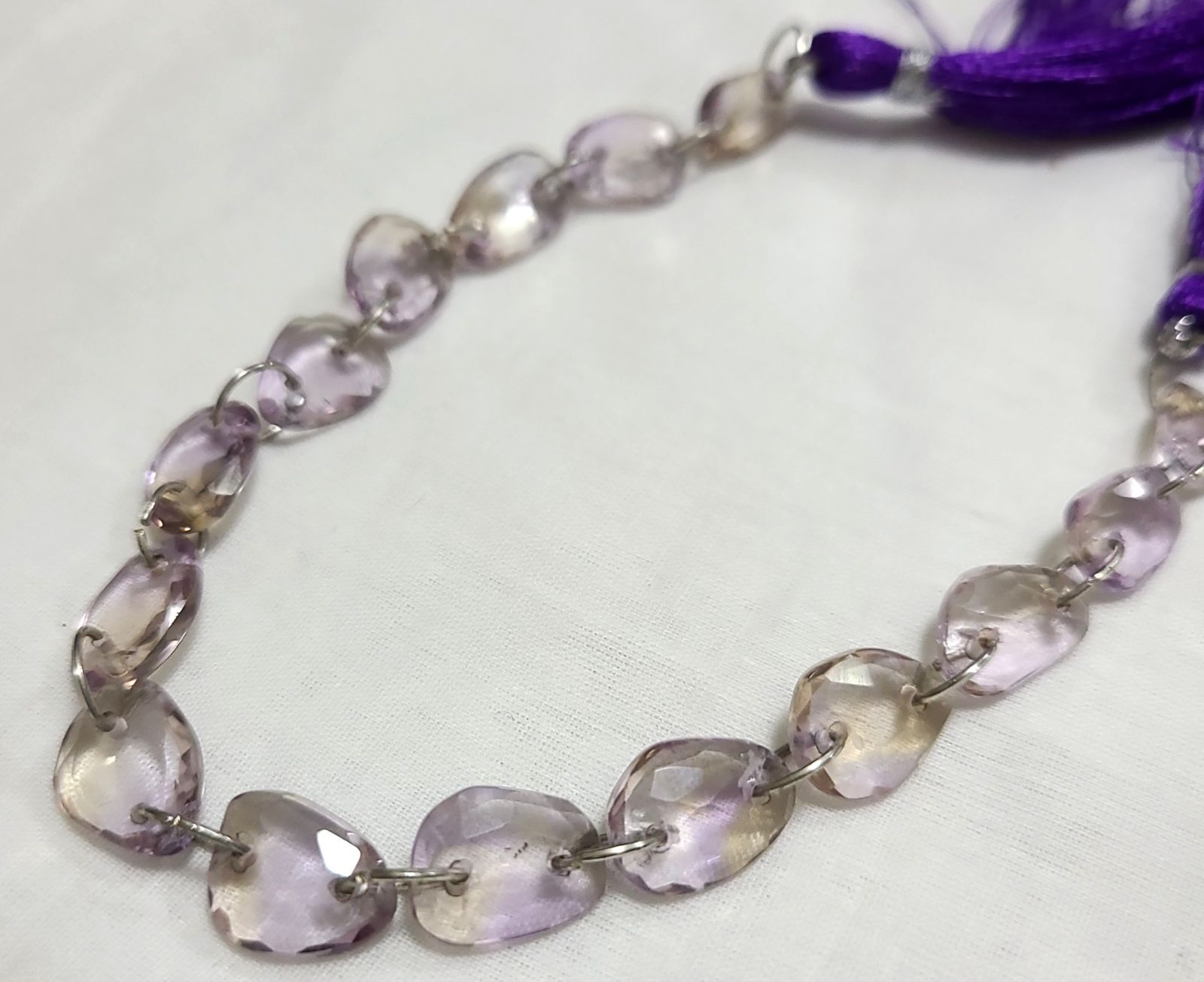 アメトリン　ミックスカット　ダブルホール　一連　i-443 アメトリン ミックスカット ダブルホール 一連 i-443 K14GFタンブル