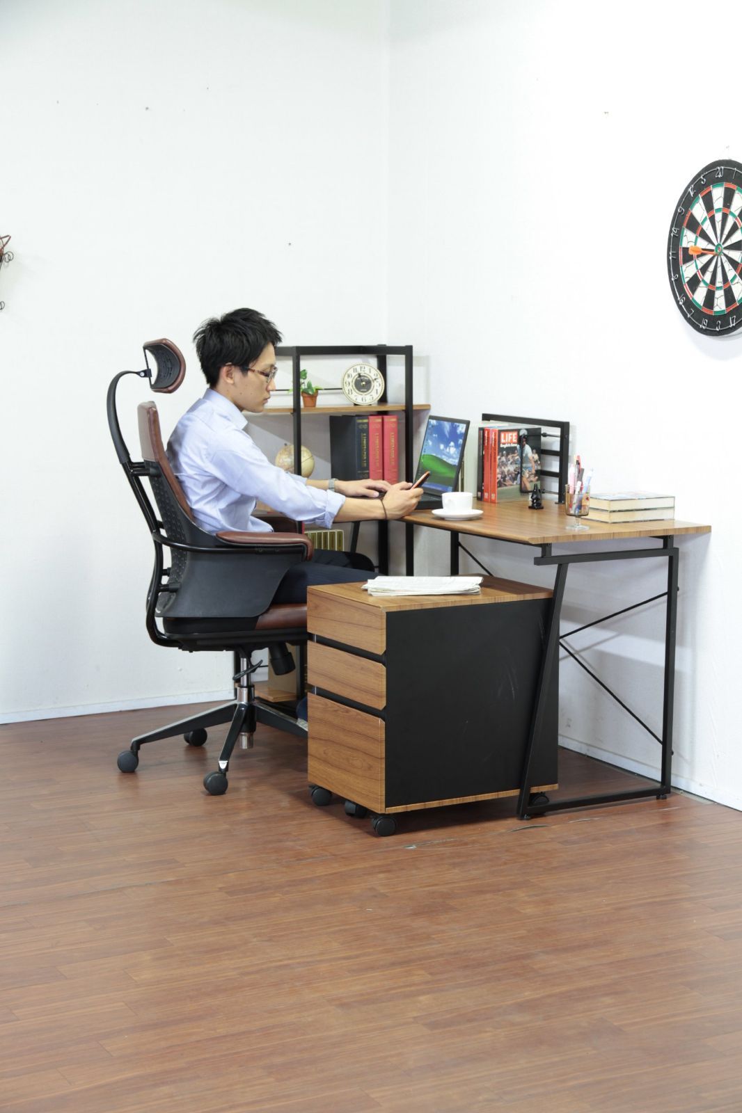 数量 キャビネット 不二貿易 デスクワゴン 3段 幅40cm ブラウン キャスター付き SMART 94898 NEXPOTALLINN_EU