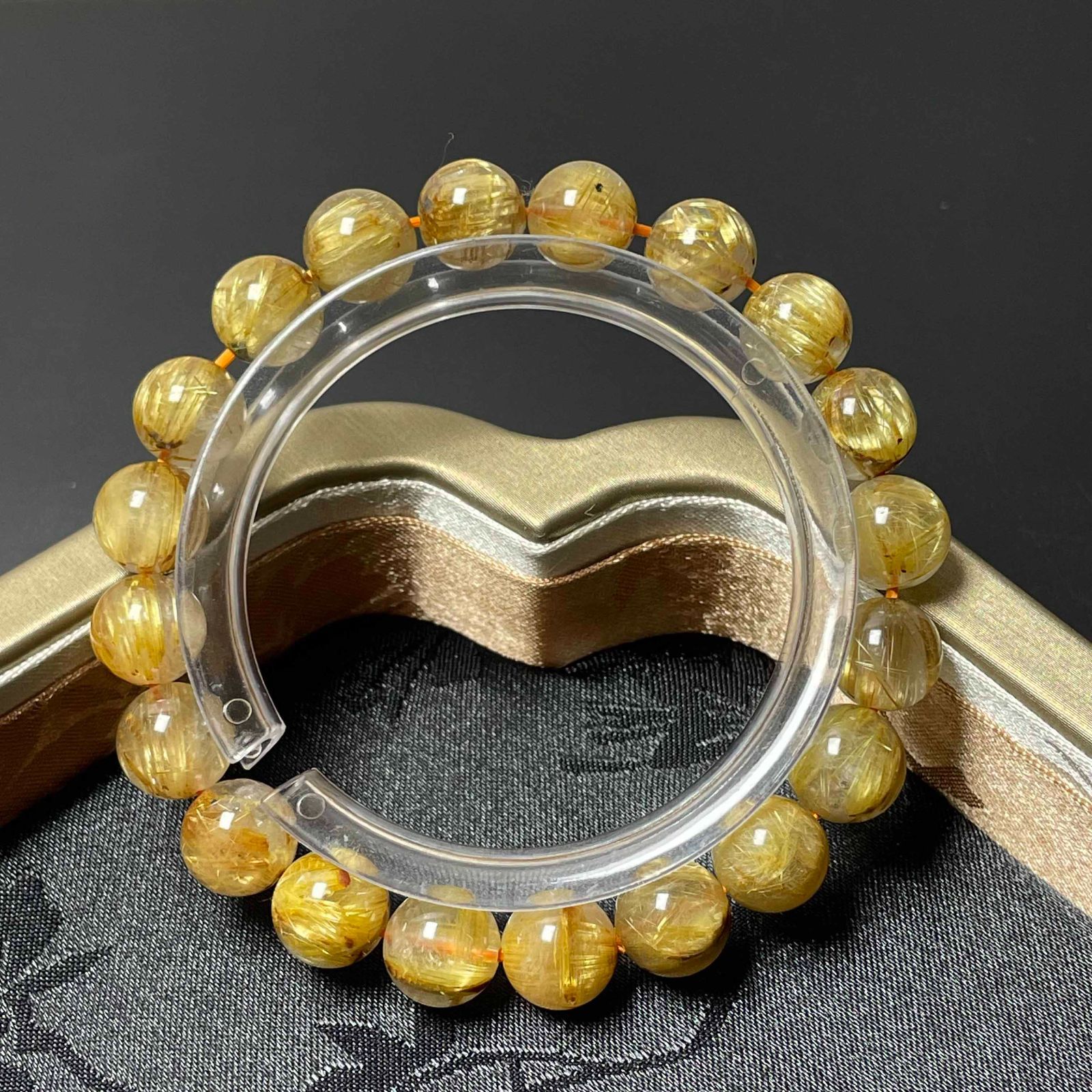 逸品 EU製 レア EU製極!極満針ルチルクォーツブレスレット