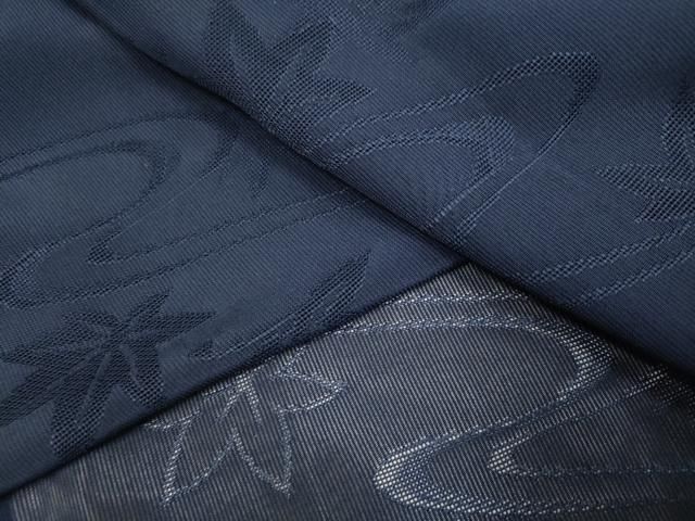 平和屋着物▽上質な色無地 単衣 青藍色 鬼しぼ縮緬