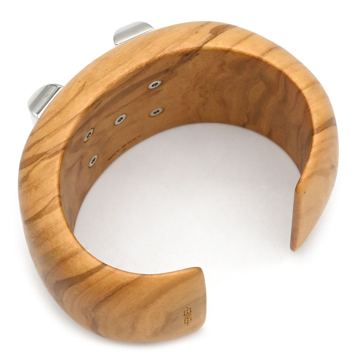 エルメス HERMES バングル コリエドシアン ウッド メタル 木目 木 メタル 保存袋