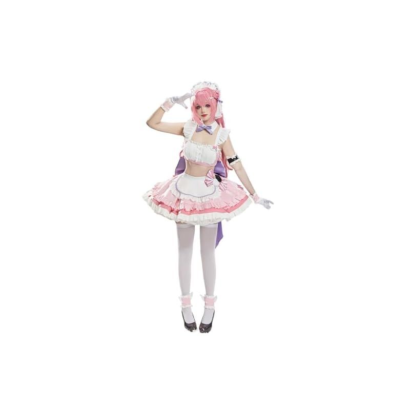 在庫 Miccostumes レディース 大人 女神風 アニメ ゲーム メイド タンクトップ スカート 衣装 セット かわいい 萌え コスプレ コスチューム コス 仮装 変身 変装 撮影 お化け ピンク L