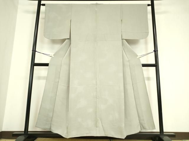 平和屋着物▽上質な色無地 単衣 霞地紋 豆がら茶色 正絹 DAAV5685az