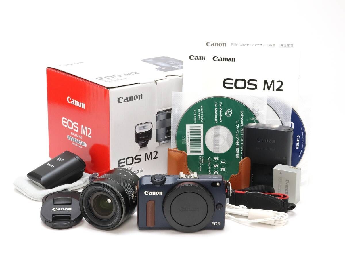良品) Canon キヤノン EOS M2 EF-M 18-55mm F3.5-5.6 IS STM 