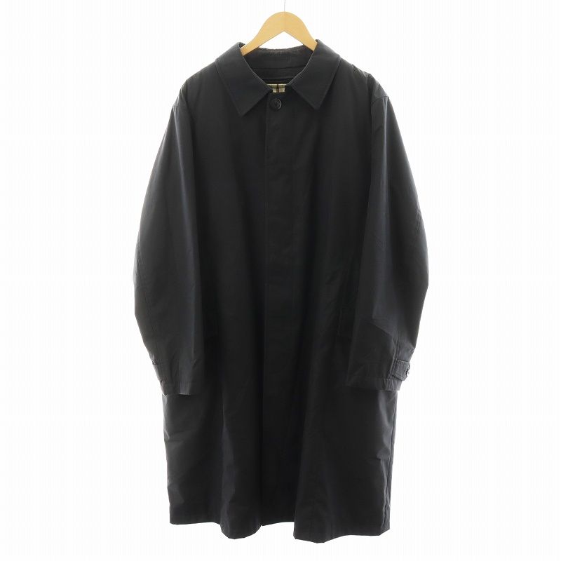 バーバリー ロンドン BURBERRY LONDON ノバチェック ステン コート ロング丈 ライナー付き アウター LL 黒 ブラック BJB71-780-09 |AN46 GY18 MT