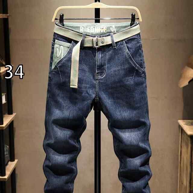 お得，定番 [34]春 コーデ メンズ 用 服 シンプル ファッション 大人 紳士服 カジュアル 大きいサイズ ジーンズ パンツ ダメージ スリムフィット  カジュアル 通勤スタイル 重ね着コーデ ゆったりシルエ その他