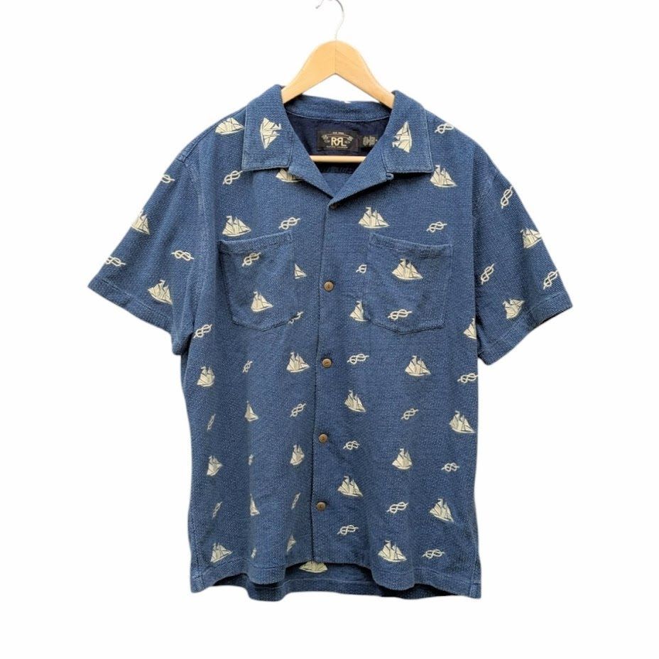 25SS Ralph Lauren RRL nautical-print short-sleeve shirt