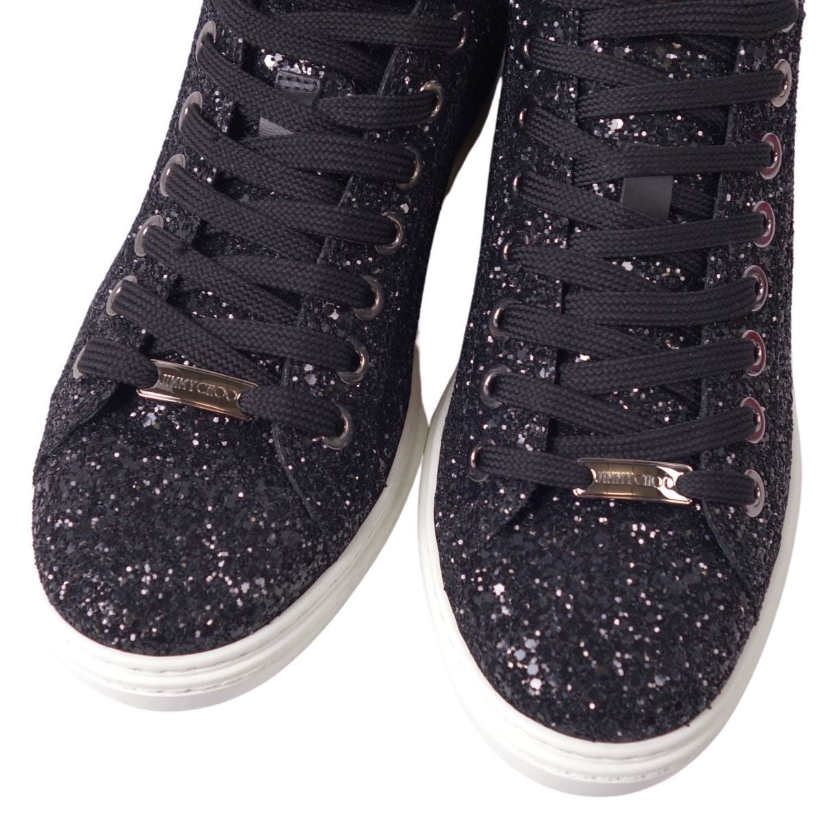 未使用 ジミーチュウ JIMMY CHOO スニーカー ハイカット グリッター