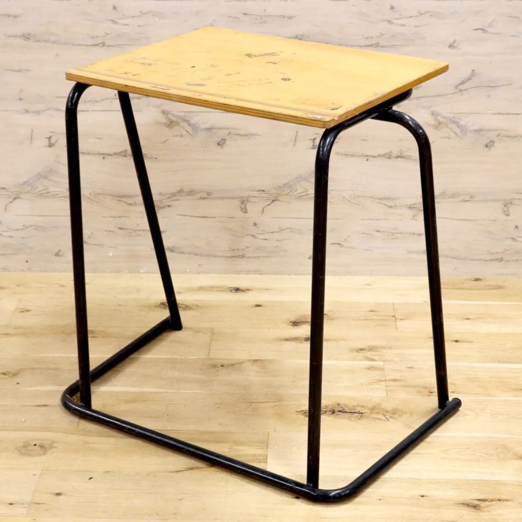 GMIS215K 西洋 イギリス スクールデスク ナチュラル ヴィンテージ 学校机 勉強机 パソコンデスク 簡易テーブル インダストリアル 什器 MARWIL-DEMENAGEMENTS_CH