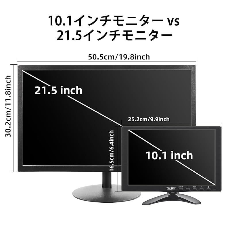 新着商品】Thinlerain 10.1インチモニター 小型 ディスプレイ