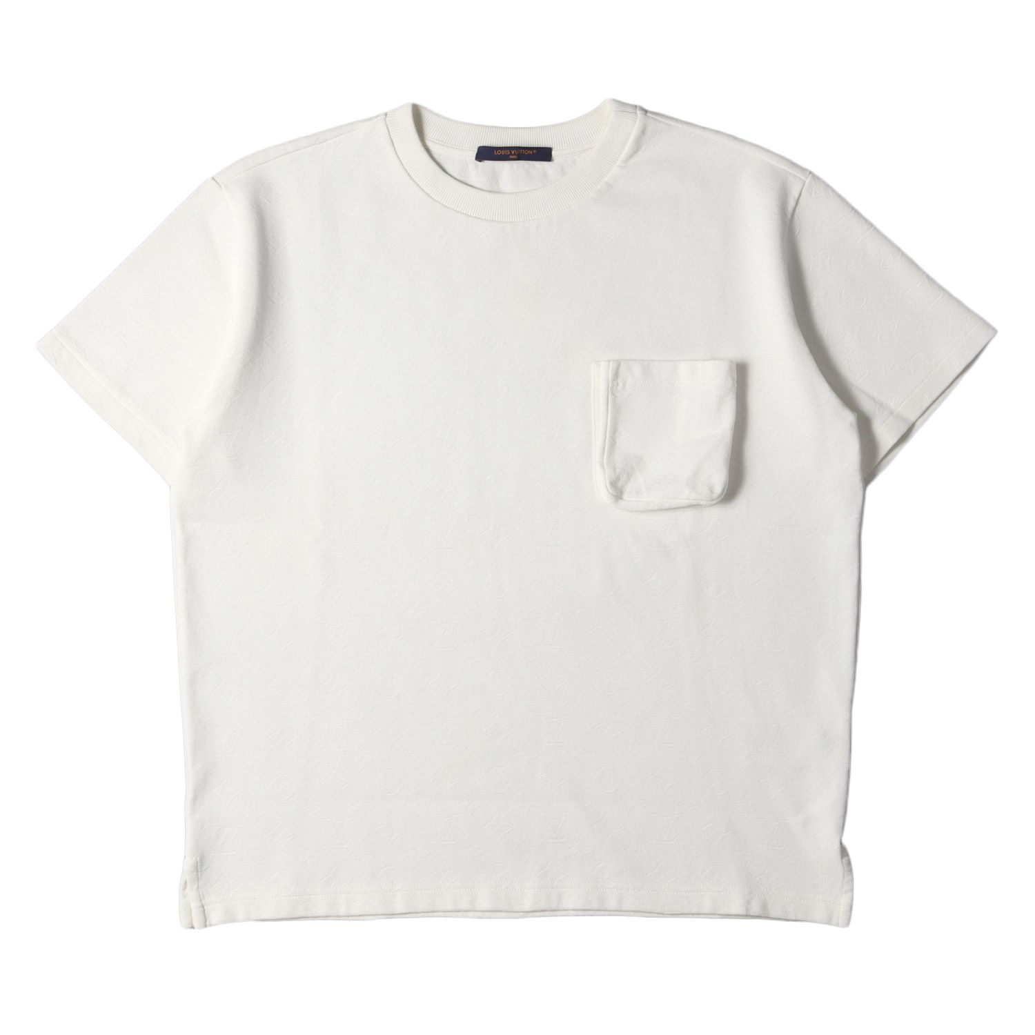 LOUIS VUITTON ルイヴィトン Tシャツ サイズ:M 23AW シグネチャー 3Dポケット モノグラム ジャガード クルーネック 半袖Tシャツ  ホワイト 白 イタリア製 トップス カットソー【メンズ】 - メルカリ