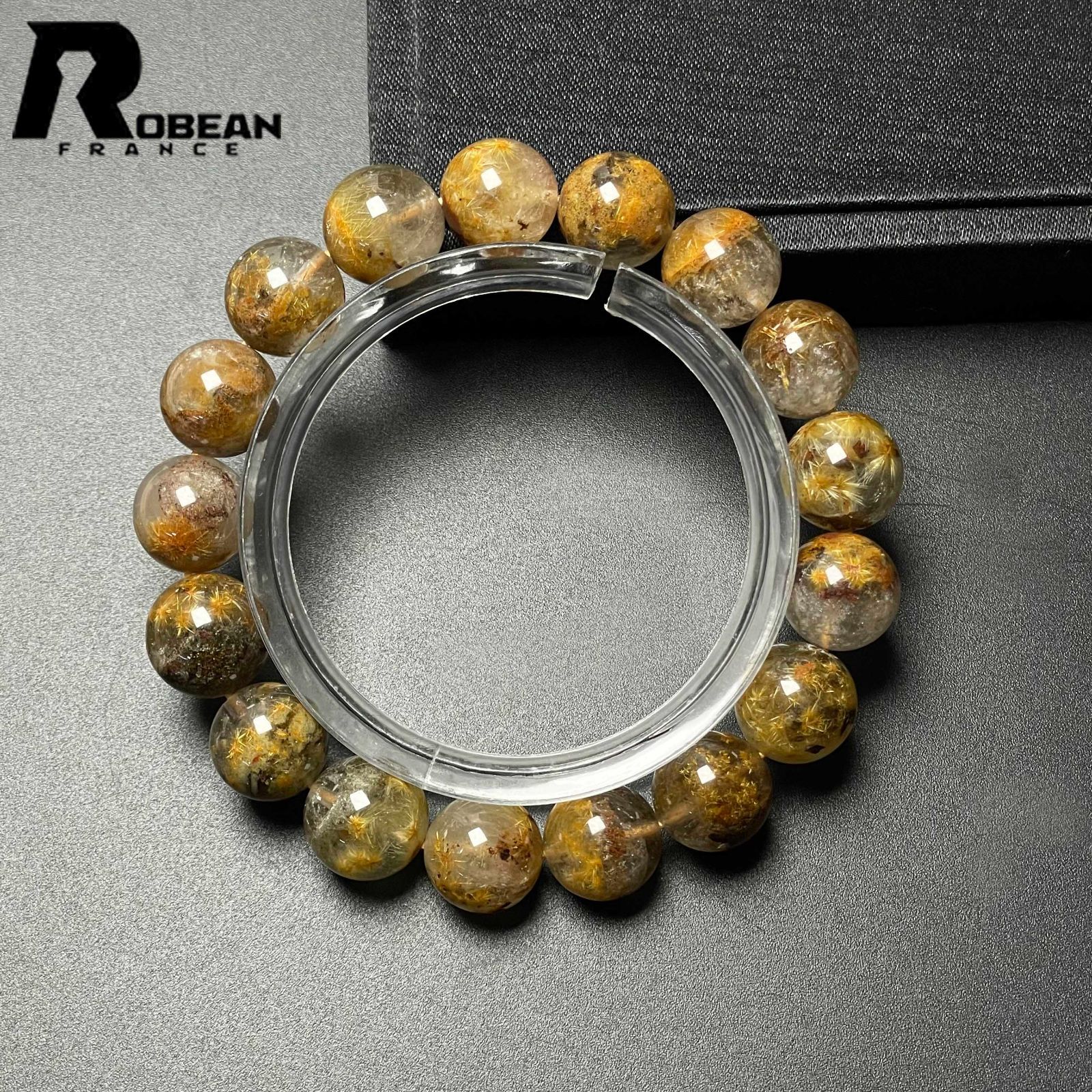 EU製 定価13万円 ROBEAN ガーデンフラワータイチンルチル ブレスレット パワーストーン 天然石 金運 お守り プレゼント 11.8-12.5mm M1015727 WWW_SHINETEETH_COM