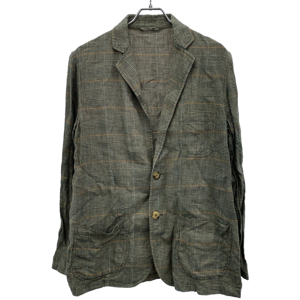 DE BONNE FACTURE デ ボン ファクチュール リネンチェックテーラードジャケット イージーパンツ 2369 ベージュ 46