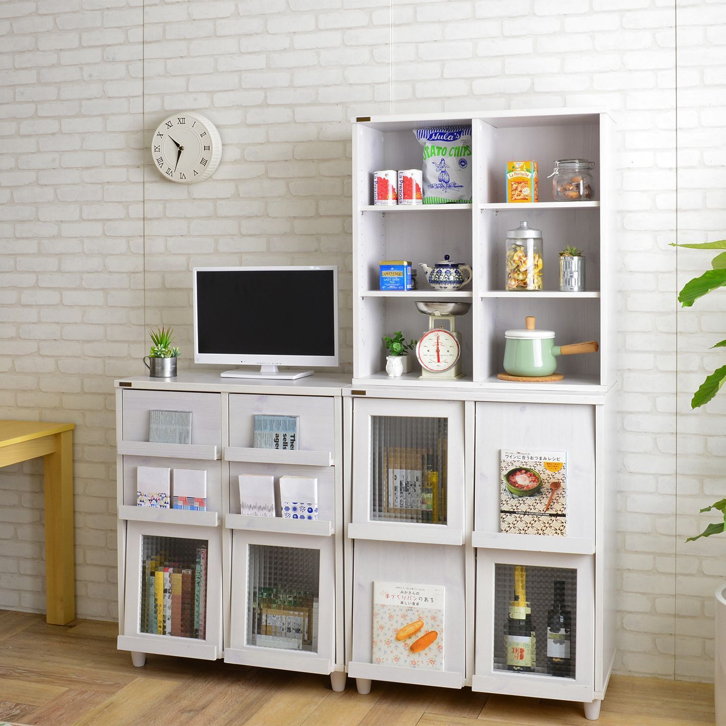 幅75cm オープンシェルフ 木製ラック 本棚 オープンラック NEFLAS ネフラス 3401