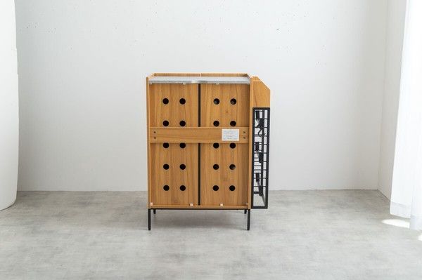 キャビネット 幅70cm ラック付き 扉 収納 コンパクト スリム 脚