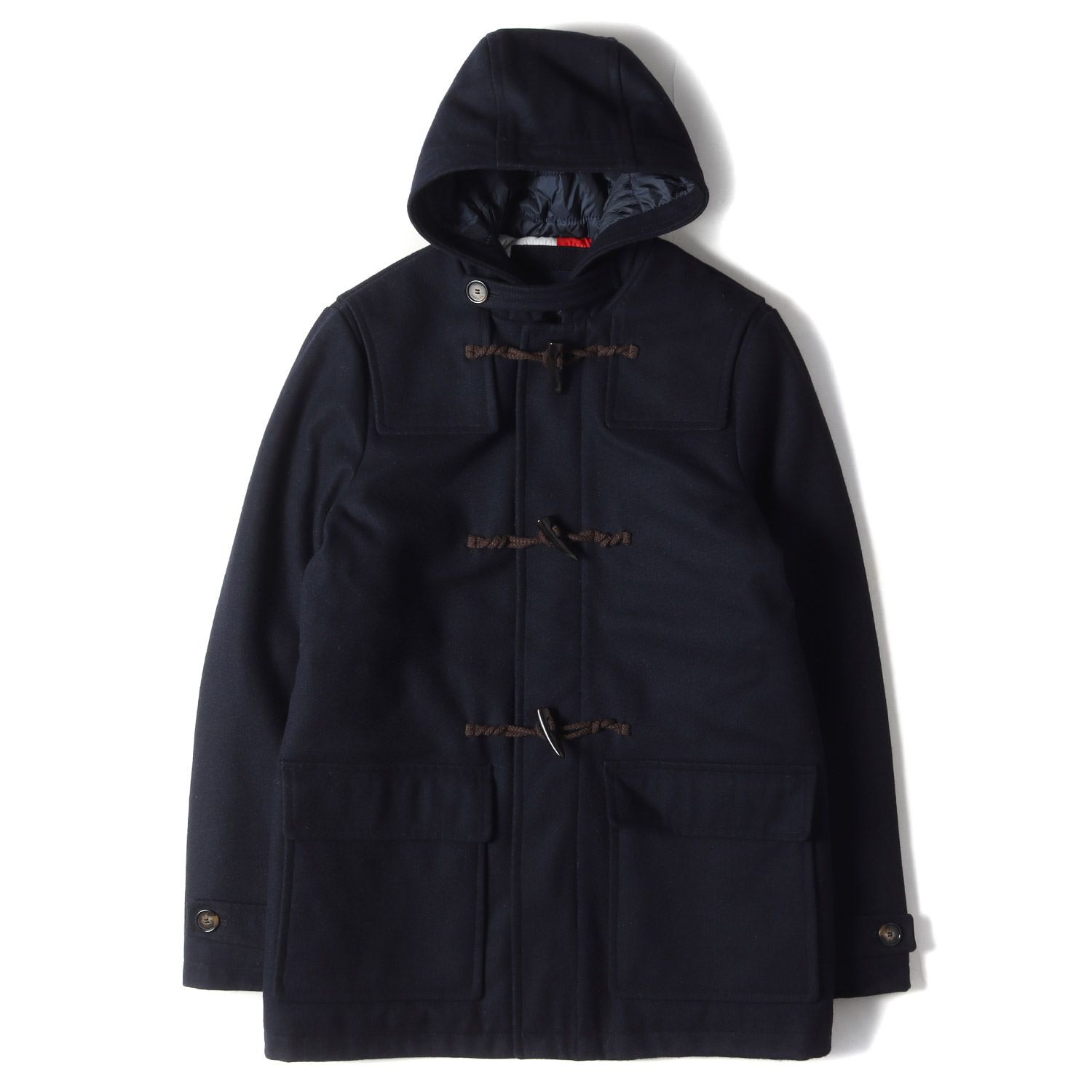 TOMMY HILFIGER トミーヒルフィガー コート サイズ:S ウール ポリ メルトン パテッド ジップ ダッフル コート 08878D2714 中わた ネイビー 紺 アウター ジャケット ブルゾン【メンズ】
