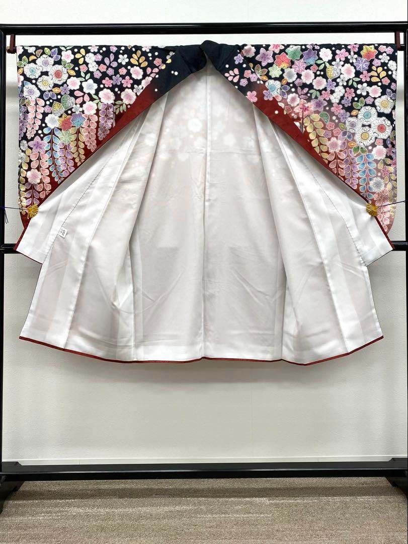 振袖 桐屋 翠山工房 豪華 金通し 紋意匠 絞り加工 身丈160cm 着物 振袖