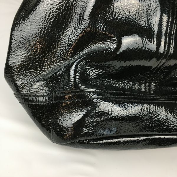 LONG CHAMP/ロンシャン トートバッグ〈黒/BLACK〉エナメル加工/bag〕菅 