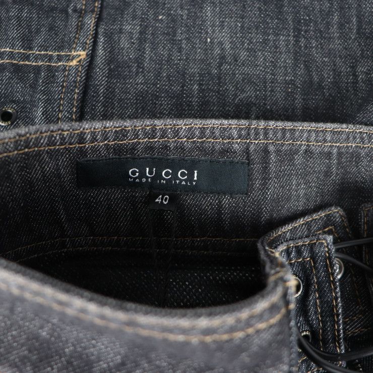 お値下げ　GUCCI デニムスカート サイズ36 GUCCI《オーガニック デニムスカート》ダークブルー 直営店 ボトムス