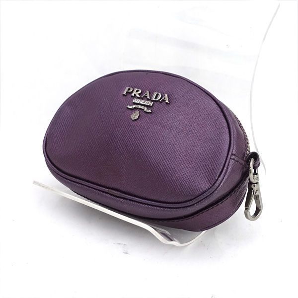 PRADA | プラダ ポーチ 小物入れ レザー パープル キーリング アクセサリー ブランド
